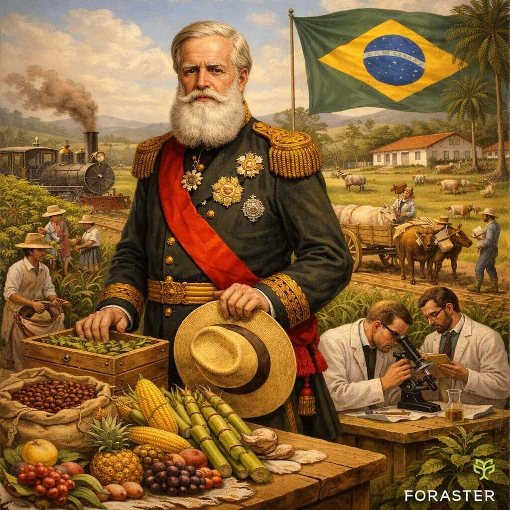 DOM PEDRO II E O AGRONEGÓCIO O Imperador teve papel estratégico na unidade nacional e no desenvolvimento do país, com foco na modernização da agricultura.
Em 2 de dezembro comemoram-se 200 anos do nascimento de D. Pedro II. Sem dúvida, o maior chefe de Estado da história do Brasil. O Imperador teve papel estratégico na unidade nacional e no desenvolvimento do país, com foco na modernização da agricultura. D. Pedro II é o responsável, na origem, pela atual grandeza da agropecuária brasileira. Pedro II para assegurar um futuro para o país anunciou, em várias ocasiões, um plano estratégico, combatido por muitos fazendeiros, parlamentares e escravocratas: avanços tecnológicos para aprimorar a produção agropecuária e acabar com a mão de obra escrava.
O Imperador instalou escolas agrícolas, numa política de modernização e desenvolvimento. Cedo, até no cenário mundial, formaram-se no Brasil os primeiros técnicos em agricultura. Criou a Imperial Escola Agrícola da Bahia; o Imperial Instituto Fluminense de Agricultura; o Colégio Agrícola de São Pedro de Alcântara (Piauí); a Escola Rural D. Pedro II (Pará) e outras.
Como parte dessa estratégia, criou o Ministério da Agricultura, em 1860, para impulsionar essas iniciativas modernizadoras e o Instituto Agronômico de Campinas, em 1887, para gerar novas tecnologias agrícolas tropicais.
O Segundo Reinado, além de escolas agrícolas, industriais e comerciais nas províncias para qualificar a mão de obra rural, elaborou um projeto audacioso: trazer imigrantes para novas regiões.Para isso, estabeleceu acordos com as monarquias da Itália, Alemanha, Rússia… e até do Japão.
Os agricultores e artesãos imigrantes integraram-se às novas formas de acesso à terra em projetos de colonização no Sul e Sudeste, regidos pela Lei de Terras de 1850, assinada por D. Pedro II. Até a anarquistas, D. Pedro II cedeu terraspara uma comuna experimental no Paraná (Colônia Cecília).
O Rio Grande do Sul recebeu italianos, eslavos e alemães. Em Santa Catarina, alemães colonizaram a região norte e o vale do Itajaí; e italianos, o planalto e o oeste. No Paraná, houve fluxos migratórios de italianos, alemães,ucranianose japoneses. O mesmo ocorreu de São Paulo ao Espírito Santo.
Para D. Pedro II, a vinda de trabalhadores livres e a cessão de terras a agricultores em colônias levariam a uma nova agricultura, ao lado das grandes propriedades de cana, café, tabaco e pecuária. E assim foi.
Agricultores europeus e japoneses criaram uma nova e moderna agricultura no Sul e Sudeste, completamente diferente das grandes fazendas tradicionais. Em muitos casos, na crise de 1929, compraram e assumiram essas fazendas. Deram origem a novos polos de produção de café e açúcar. Sempre na agricultura, seus descendentes conquistaram o Centro Oeste, os cerrados, o Matopiba e ainda expandem o agronegócio e a agroindústria pelo país.
Descendentes de italianos, alemães, poloneses, ucranianos, pomeranos, russos, espanhóis, silésios, portugueses, libaneses, japoneses e de outras nacionalidades, devem conhecer e divulgar essa história. E reconhecer o papel de D. Pedro II em sua ascendência e existência no Brasil.
Narrativas odiosas tentam arrancar essas páginas da história do Brasil, ocultar os feitos de D. Pedro II em wokepédias e passar em branco o aniversário de 200 anos. O povo brasileiro lembra da monarquia e de D. Pedro II com respeito e carinho. Foi o exemplo de um verdadeiro chefe de Estado, tão necessário nos dias de hoje, respeitado e admirado, aqui e no exterior. Ele se preocupava com as próximas gerações e não apenas com as próximas eleições.
Por Evaristo de Miranda
Original de Sociedade Nacional de Agricultura
Jurídico, Gestão, Inovação e Tecnologia são os quatro pilares de consultoria e assessoria no Agronegócio da Foraster Agrointeligência.
Contato@foraster.com.br
Foraster.com.br